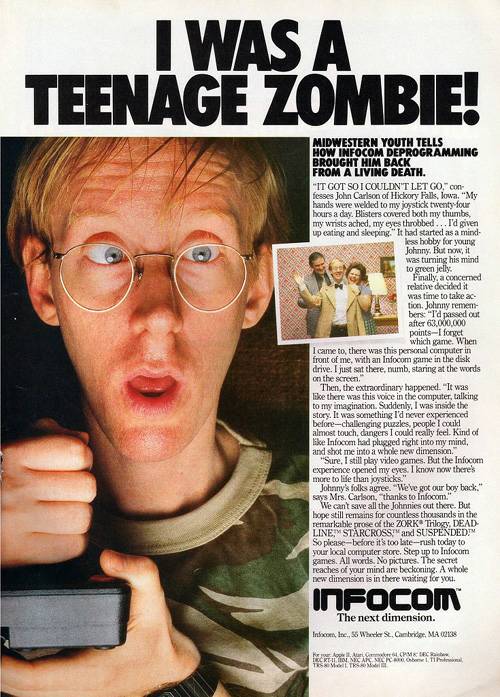 Infocom advertisement: I was a teenage zombie